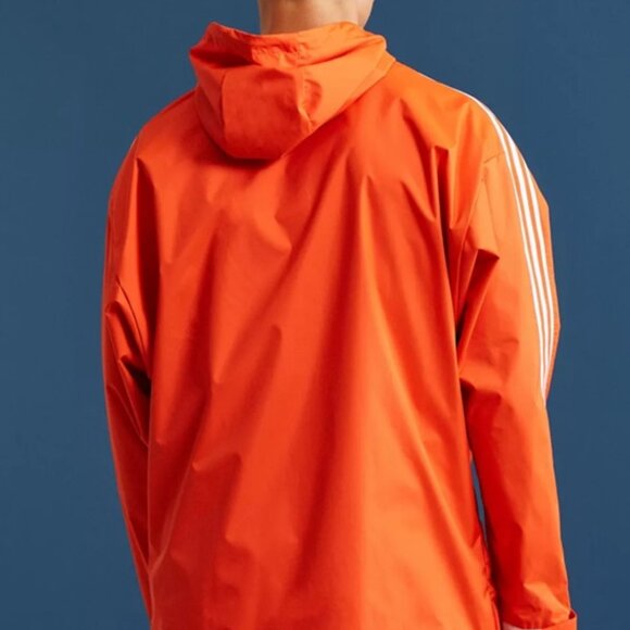 Adidas Tennoji Windbreaker Jacket Men's Orange White Pockets Anorak Zip Hood M - Picture 5 of 16